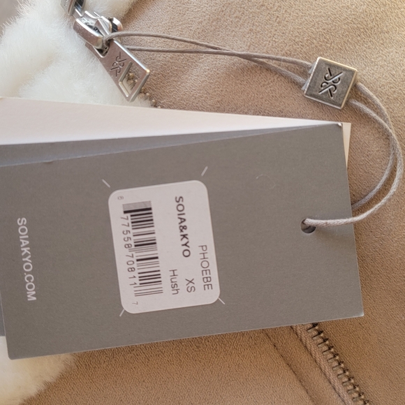 Soia & Kyo Phoebe Faux-Sherpa Moto Jacket, Size XS - Picture 6 of 6